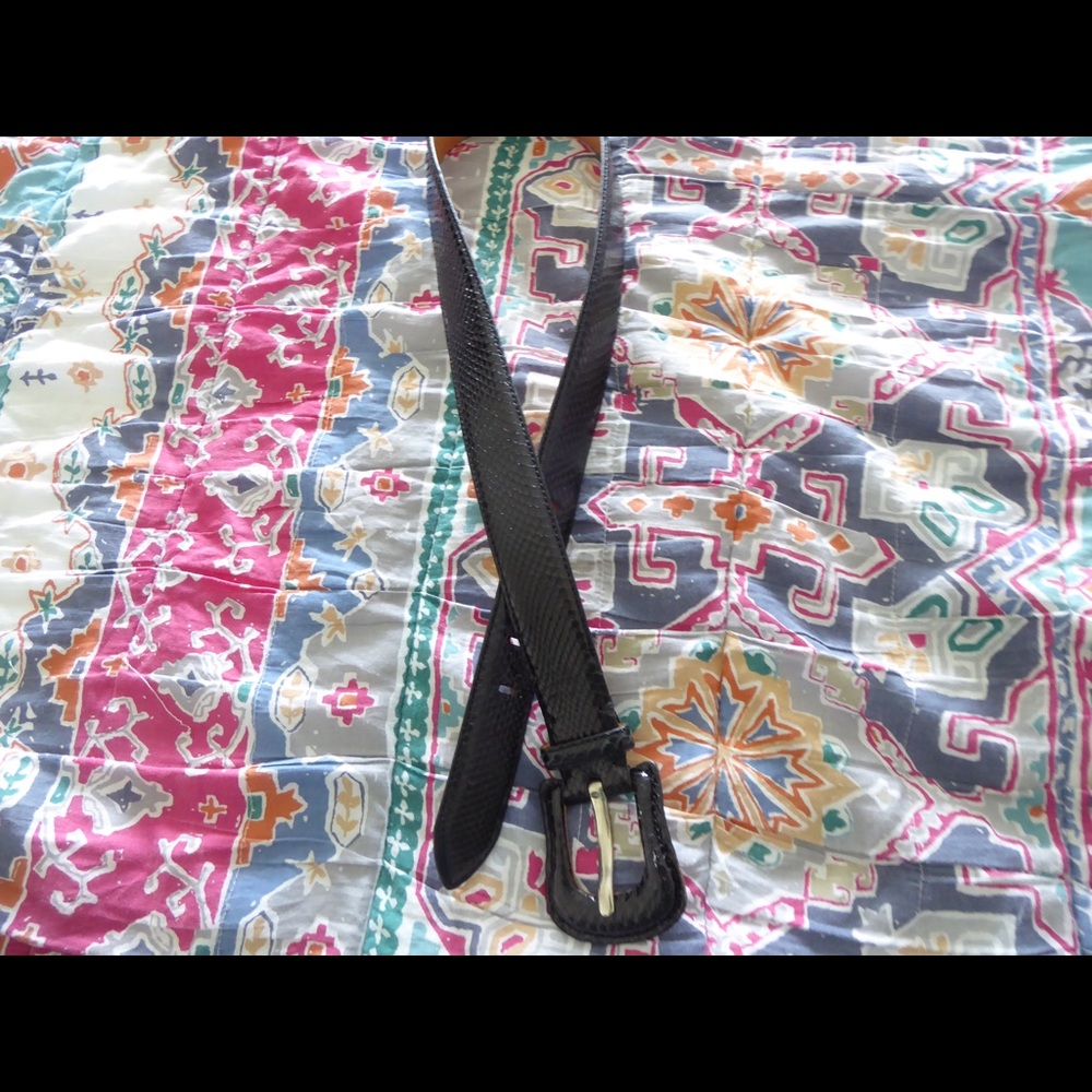 Black leather belt